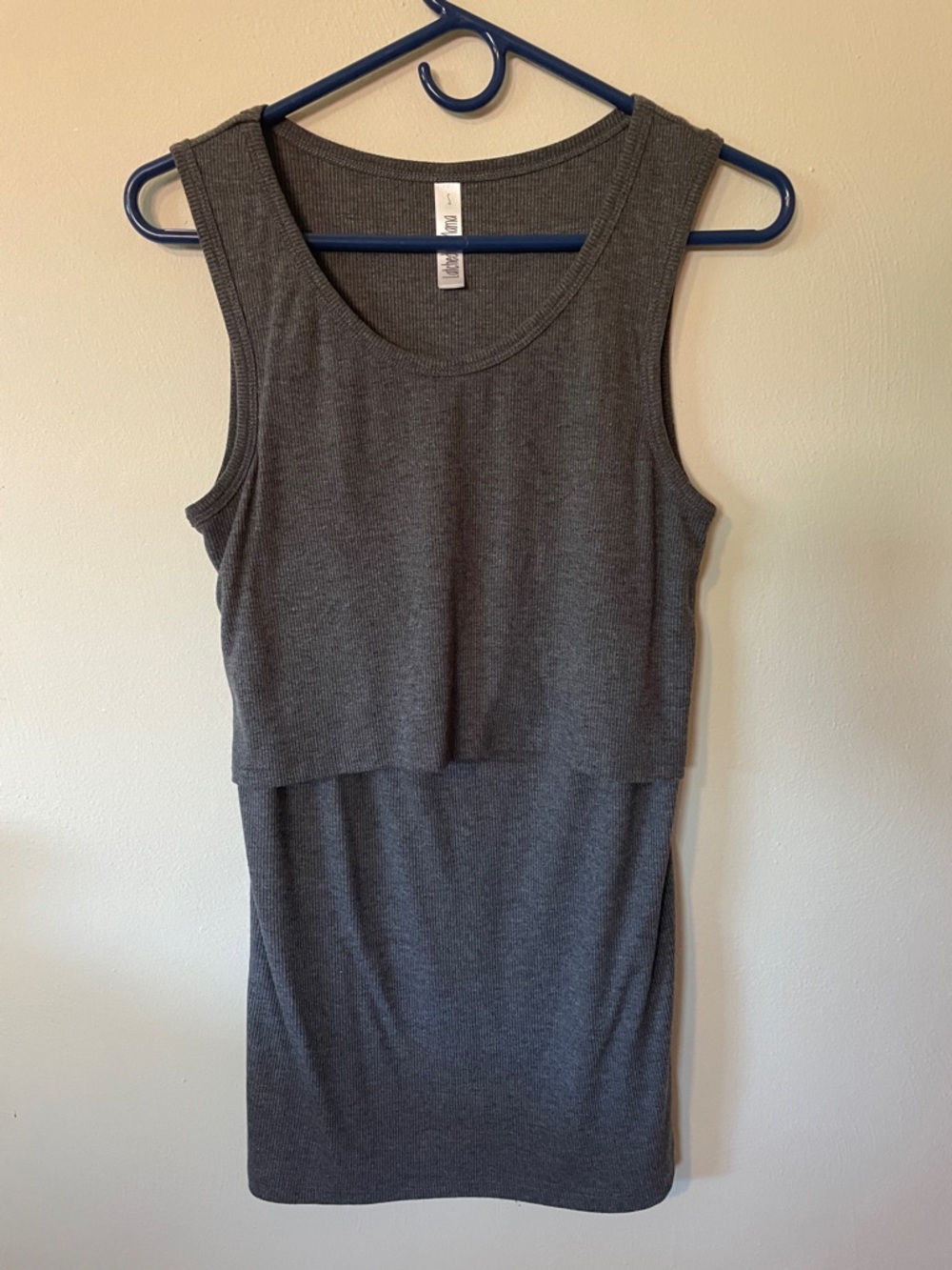 Latched Mama Women’s Nursing Layered Tank Top - Grey